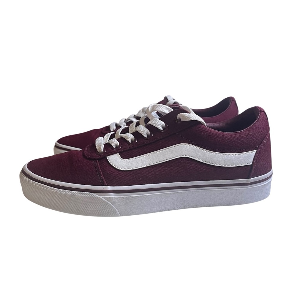 Vans Old Skool Burgundy and White Women’s Sneakers Size 8.5